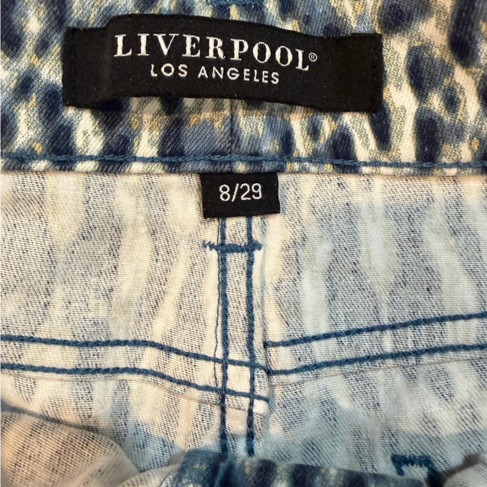 Liverpool Los Angeles Indigo Coast Leopard Print Ankle Jeans – Size 8 - Picture 4 of 9